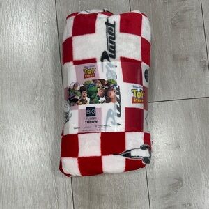 Disney Toy Story Red and White Checkered Plush Throw 5x6